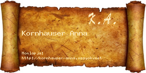 Kornhauser Anna névjegykártya